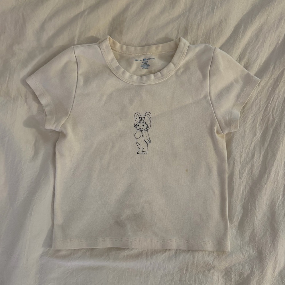 Brandy Melville Ashlyn crop baby tee bear